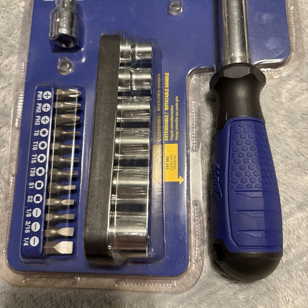 Kobalt 20 Pc Piece Double Drive Extendable Handle 3/8" Ratchet Socket 0409432 - Picture 2 of 5